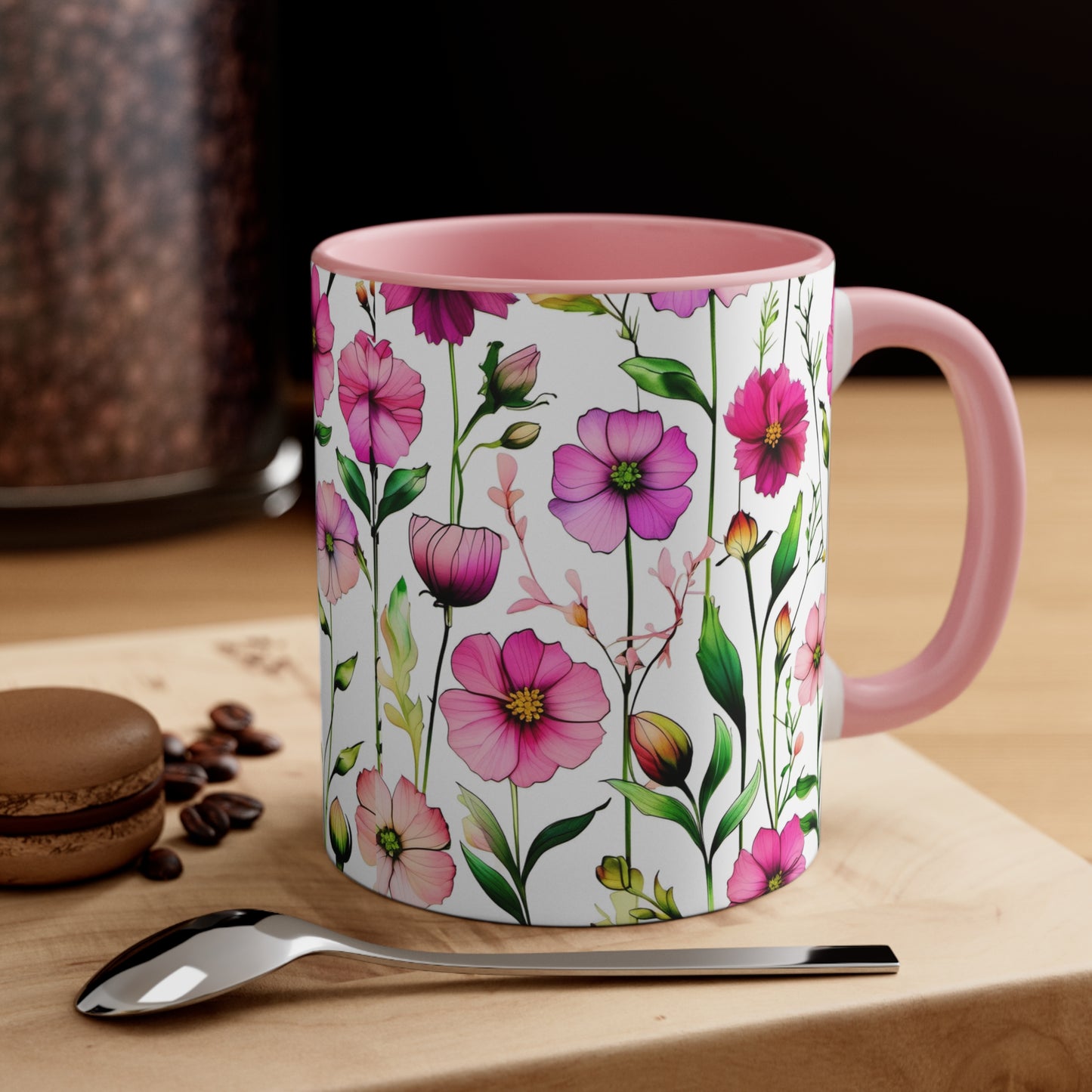 OOI- Pink Green Mug 11oz Floral