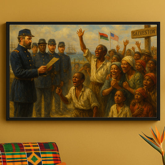 Juneteenth Framed Canvas Art, Freedom Celebration Wall Decor, Historical Print, African American Heritage Gifts