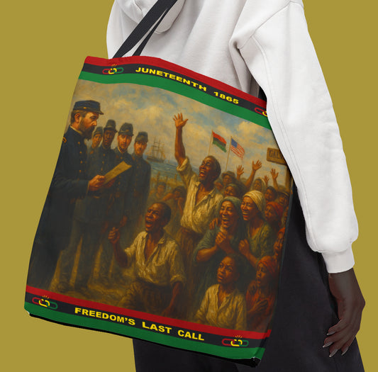 Juneteenth Canvas Tote Bag, Comemorative Collectible  Juneteenth Art,  African American Art , Capturig Galveston,Texas 1865