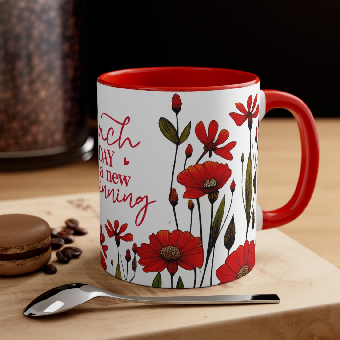 OOI- Red Accent Coffee Mug,11oz Affirmation