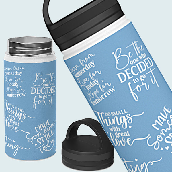 OOI- Stainless Steel Water Bottle, Handle Lid 32oz