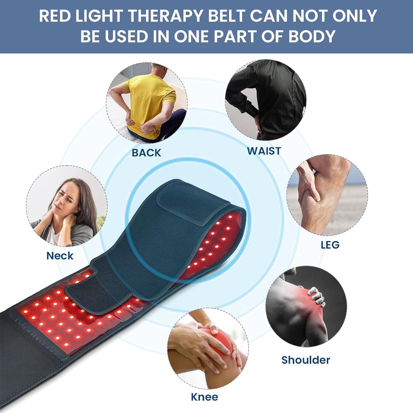 Red Light Therapy Belt - Near Infrared Light Therapy & Red Light Therapy for Body,660nm&850nm Infrared Light Therapy for Relaxing Muscle, Inflammation, Improve Circulation - Infrared Therapy