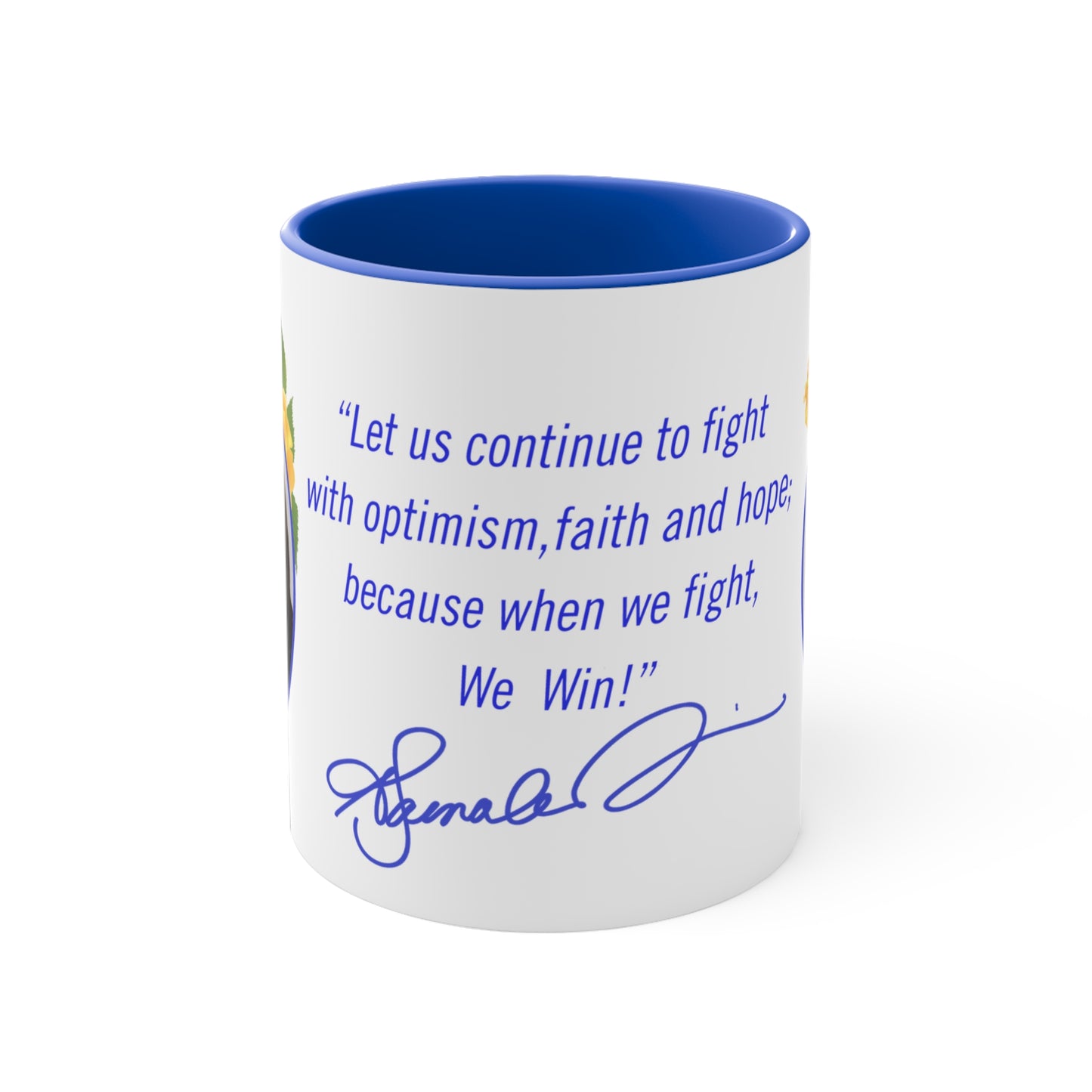 Mug- Kamala Harris Inspirational Quote with Signature- Blue White Color- Sigma Gamma Rho Divine 9