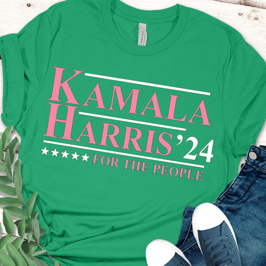 Divine9- Kamala Harris'24 Campaign T-Shirt -AKA Basic- Pink & Green-